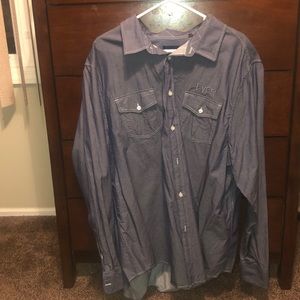 Five Four Blue Long Sleeve Button Up Shirt